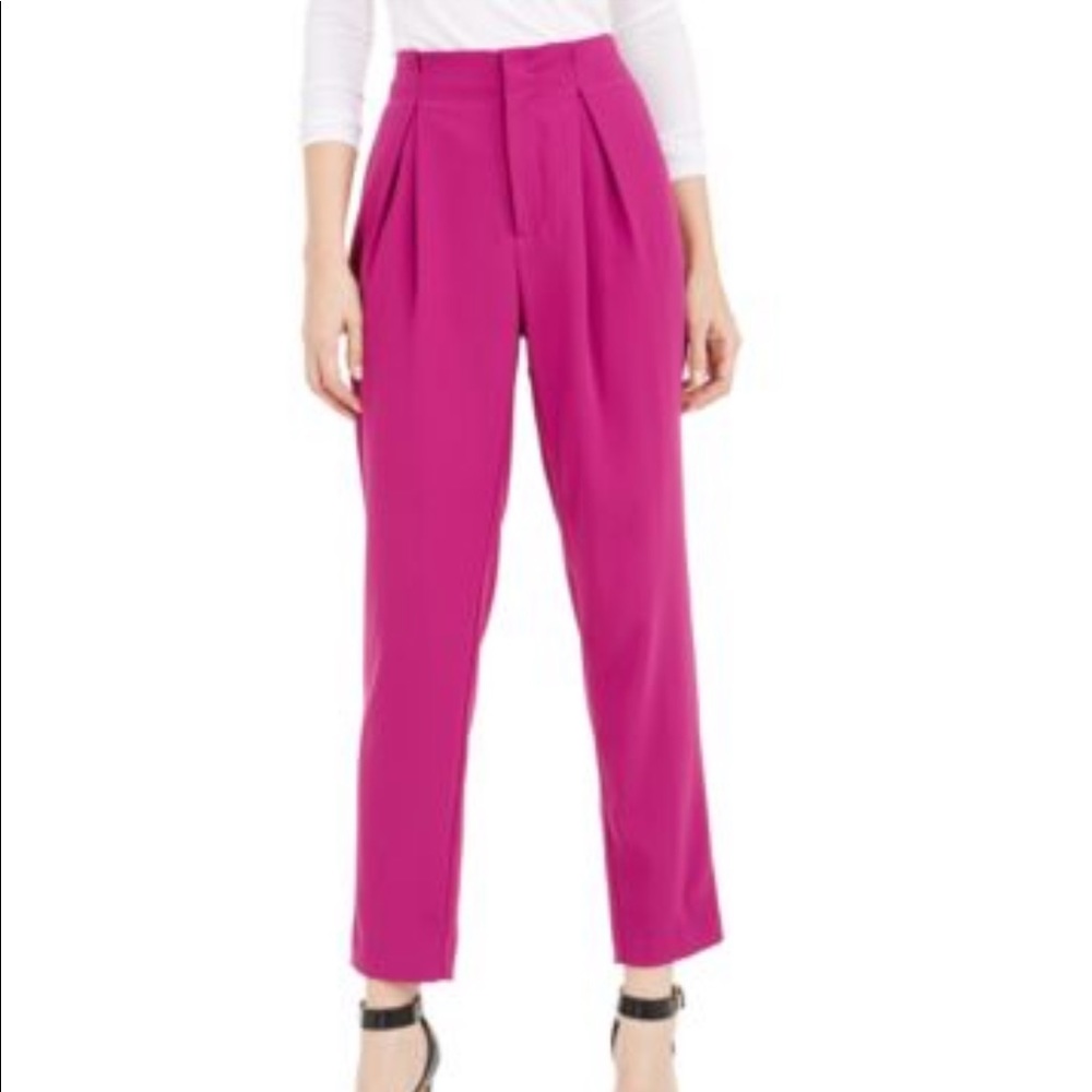 Bar iii pink fuchsia high rise pleated pants new with tags